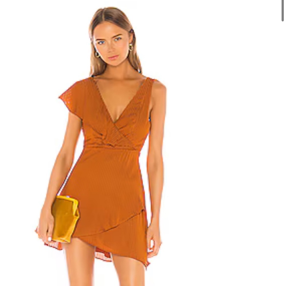 Revolve Rusty Orange Asymmetrical Dress